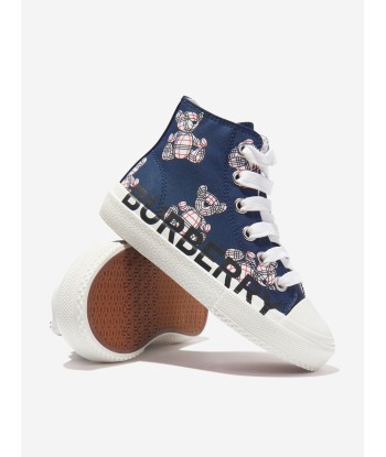 Burberry Kids Logo Print High Top Trainers pas cher