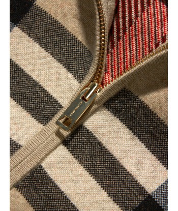 Burberry Boys Wool And Cashmere Gerard Zip Up Hoodie basket pas cher