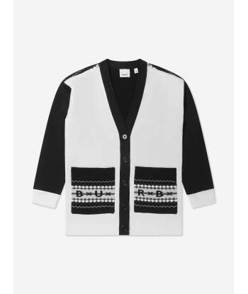 Burberry Girls Merino Wool Niko Cardigan soldes