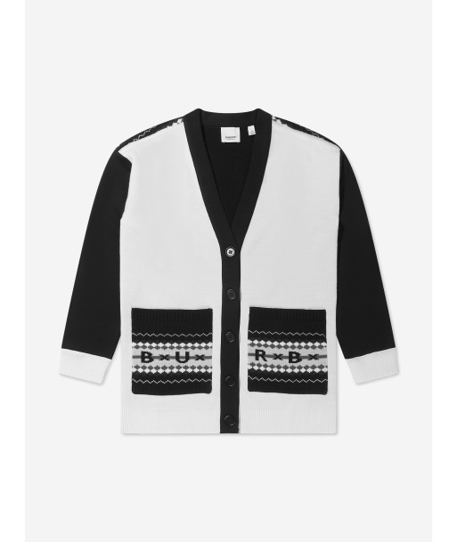 Burberry Girls Merino Wool Niko Cardigan soldes