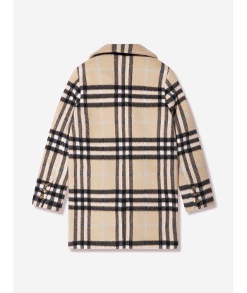 Burberry Girls Wool Check Poppy Coat des créatures d'habitude