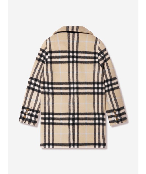 Burberry Girls Wool Check Poppy Coat des créatures d'habitude