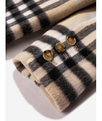 Burberry Girls Wool Check Poppy Coat des créatures d'habitude