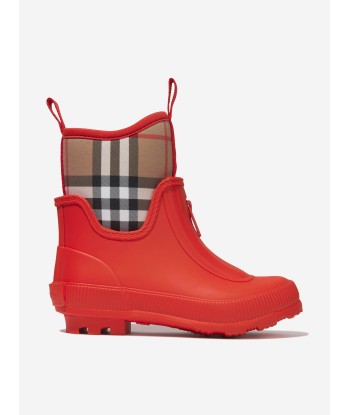 Burberry Kids Mini Flinton Check Wellies le des métaux précieux