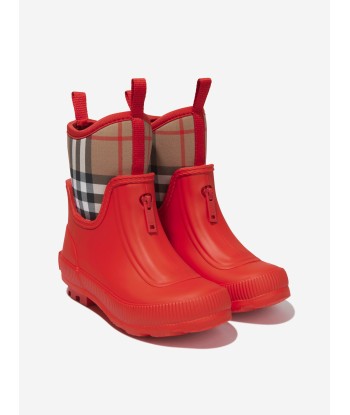 Burberry Kids Mini Flinton Check Wellies le des métaux précieux