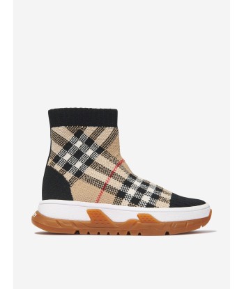 Burberry Kids Check Union Sock Trainers pas cher chine