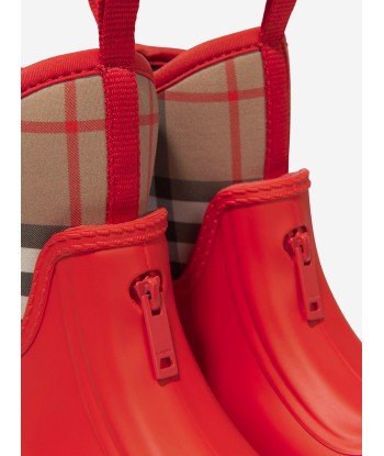 Burberry Kids Mini Flinton Check Wellies le des métaux précieux