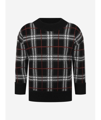 Burberry Boys Check Wool Sweater 2024