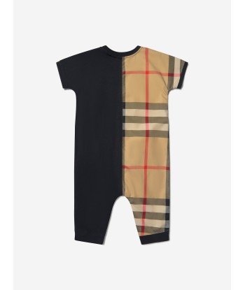 Burberry Baby Lennox Check Romper in Black de la marque