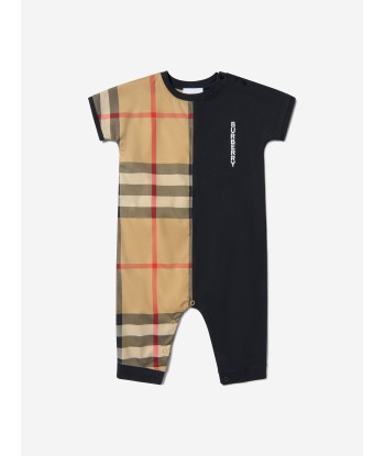 Burberry Baby Lennox Check Romper in Black de la marque