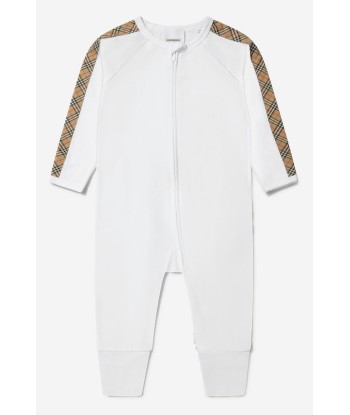 Burberry Baby Claude Mini Check 3 Piece Romper Set in White l'achat 