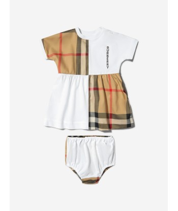 Burberry Baby Girls Elena Dress And Knickers Set In WHITE l'achat 