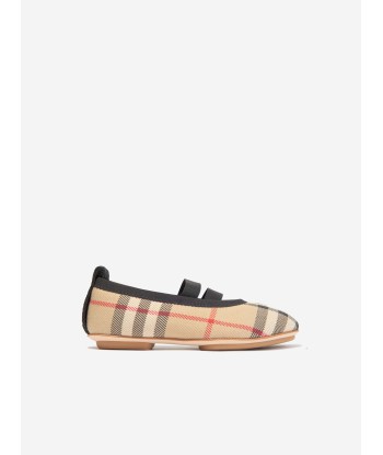 Burberry Girls Check Mini Grace Ballerina Shoes l'achat 