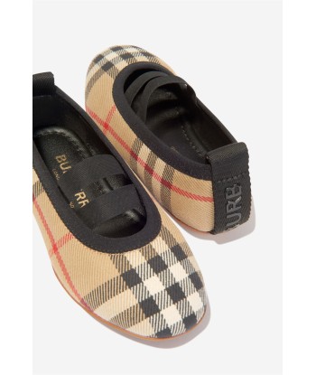 Burberry Girls Check Mini Grace Ballerina Shoes l'achat 