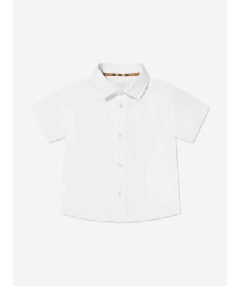 Burberry Boys Short Sleeve Owen Shirt In White Les magasins à Paris