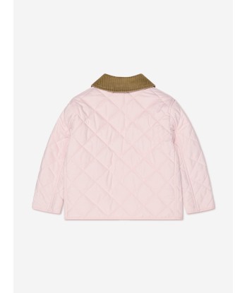 Burberry Girls Daley Quilted Jacket In Pink ouvre sa boutique