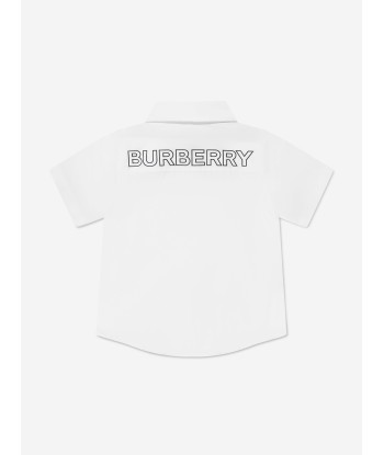 Burberry Boys Short Sleeve Owen Shirt In White Les magasins à Paris