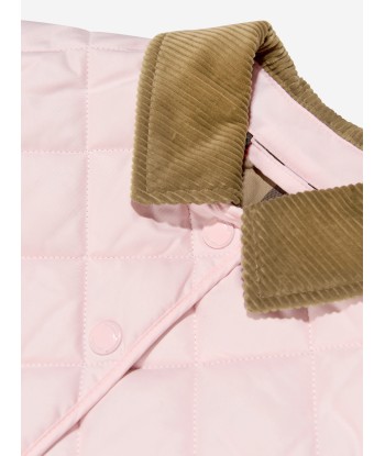 Burberry Girls Daley Quilted Jacket In Pink ouvre sa boutique