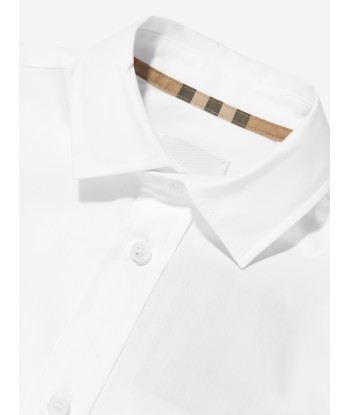 Burberry Boys Short Sleeve Owen Shirt In White Les magasins à Paris