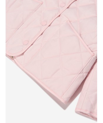 Burberry Girls Daley Quilted Jacket In Pink ouvre sa boutique