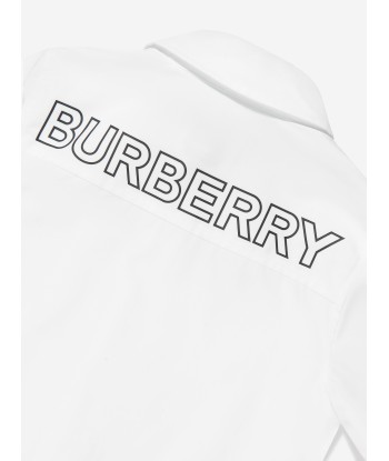 Burberry Boys Short Sleeve Owen Shirt In White Les magasins à Paris