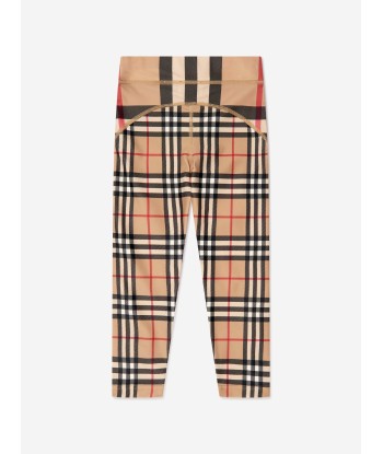 Burberry Girls Isabella Check Leggings in Beige les ligaments