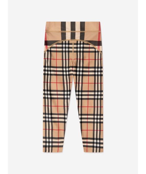 Burberry Girls Isabella Check Leggings in Beige les ligaments