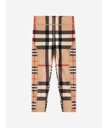 Burberry Girls Isabella Check Leggings in Beige les ligaments