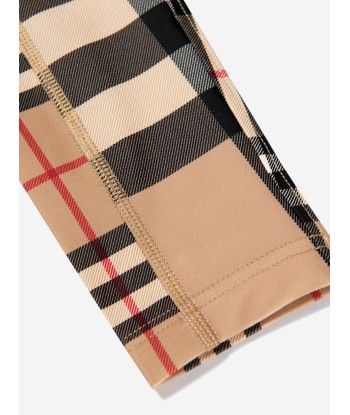 Burberry Girls Isabella Check Leggings in Beige les ligaments