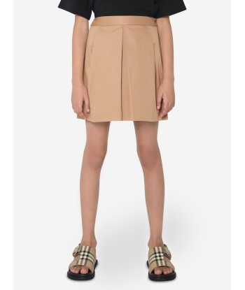 Burberry Girls Myrtle Skirt In Beige les ligaments