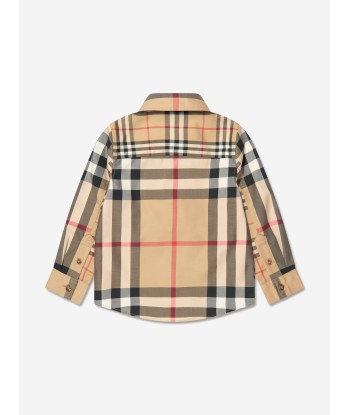 Burberry Boys Tristan Check Long Sleeve Shirt In Beige Les magasins à Paris et en Île-de-France