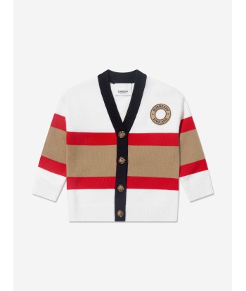 Burberry Baby Girls Mini Baile Icon Cardigan In Ivory d'Europe débarque