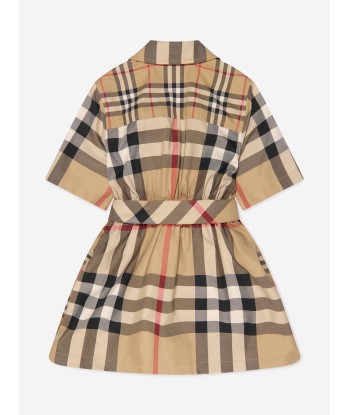 Burberry Girls Clotilde Check Dress In Beige outlet