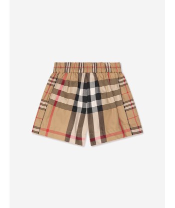 Burberry Girls Carmela Check Shorts In Beige de la marque