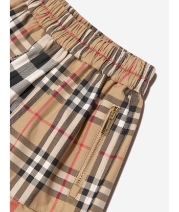 Burberry Girls Carmela Check Shorts In Beige de la marque