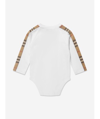 Burberry Baby Long Sleeve Rumi Bodysuit In White en ligne des produits 