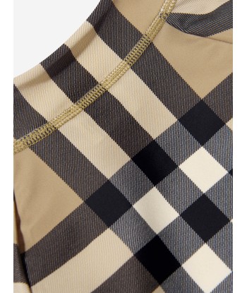 Burberry Boys Fisher Check Swim Top in Beige 2 - 3 jours ouvrés.