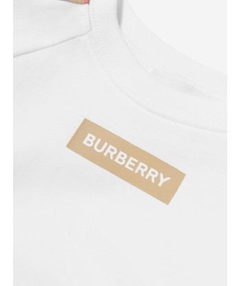 Burberry Baby Long Sleeve Rumi Bodysuit In White en ligne des produits 