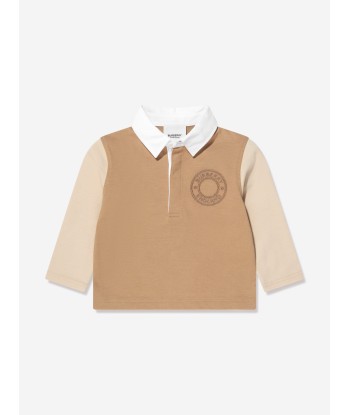 Burberry Baby Boys Mini Roundel Long Sleeve Polo Shirt In Beige Découvrez la collection