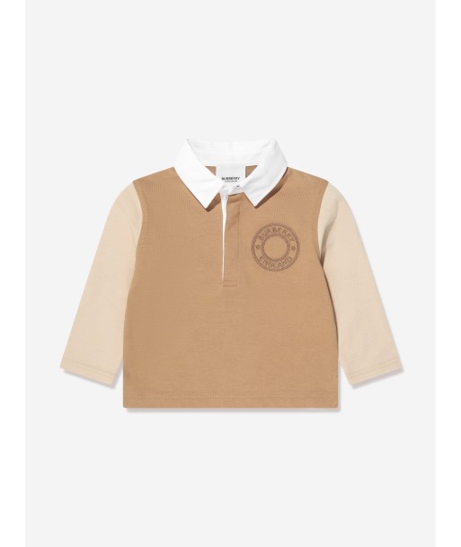 Burberry Baby Boys Mini Roundel Long Sleeve Polo Shirt In Beige Découvrez la collection