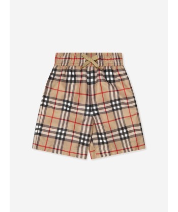 Burberry Boys Vintage Check Malcom Swim Shorts In Beige paiement sécurisé