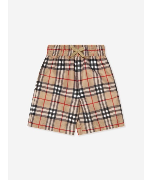 Burberry Boys Vintage Check Malcom Swim Shorts In Beige paiement sécurisé