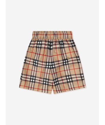 Burberry Boys Vintage Check Malcom Swim Shorts In Beige paiement sécurisé