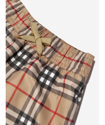 Burberry Boys Vintage Check Malcom Swim Shorts In Beige paiement sécurisé