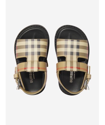 Burberry Girls Burton Check Sandals In Beige pour bénéficier 