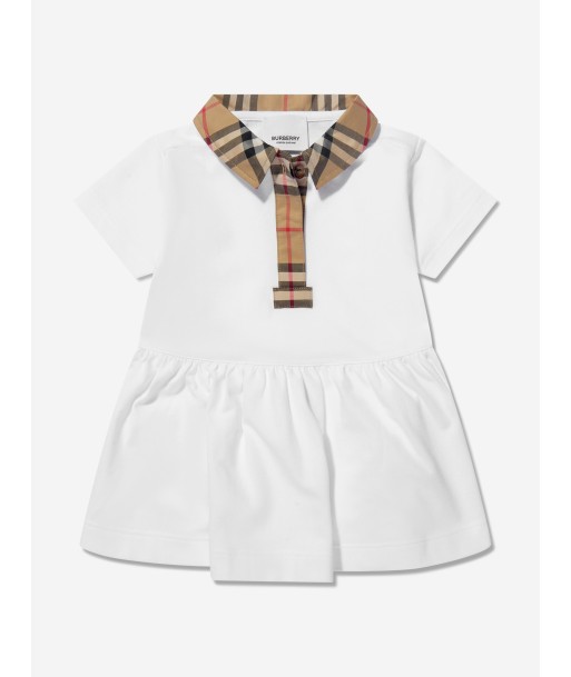 Burberry Baby Girls Tavi Check Polo Dress in White ou a consommer sur place