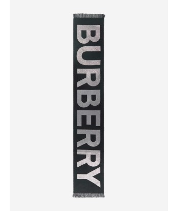 Burberry Kids Wool Logo Scarf In Black Amélioration de cerveau avec