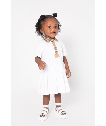 Burberry Baby Girls Tavi Check Polo Dress in White ou a consommer sur place