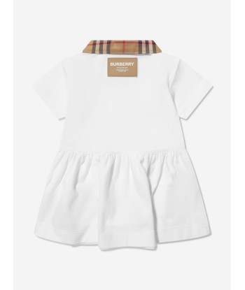 Burberry Baby Girls Tavi Check Polo Dress in White ou a consommer sur place