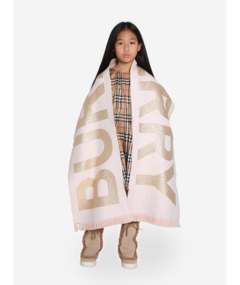 Burberry Kids Wool Logo Scarf In Beige prix